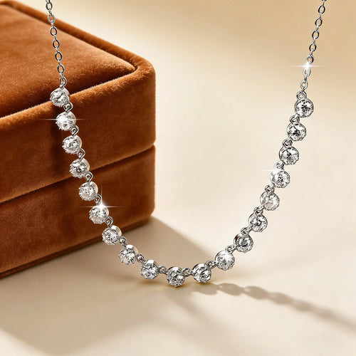 Anziw 14k Gold Filled 3mm D Moissanite Bubble-Style Pendant Necklace for Women