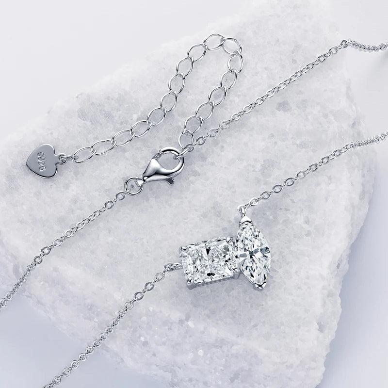 Real 3.0CTW. Oval Cut Moissanite Pendant Necklace Silver 925 Chain Choker for Women's Gift Birthday Certificate Jewelry 2024 New