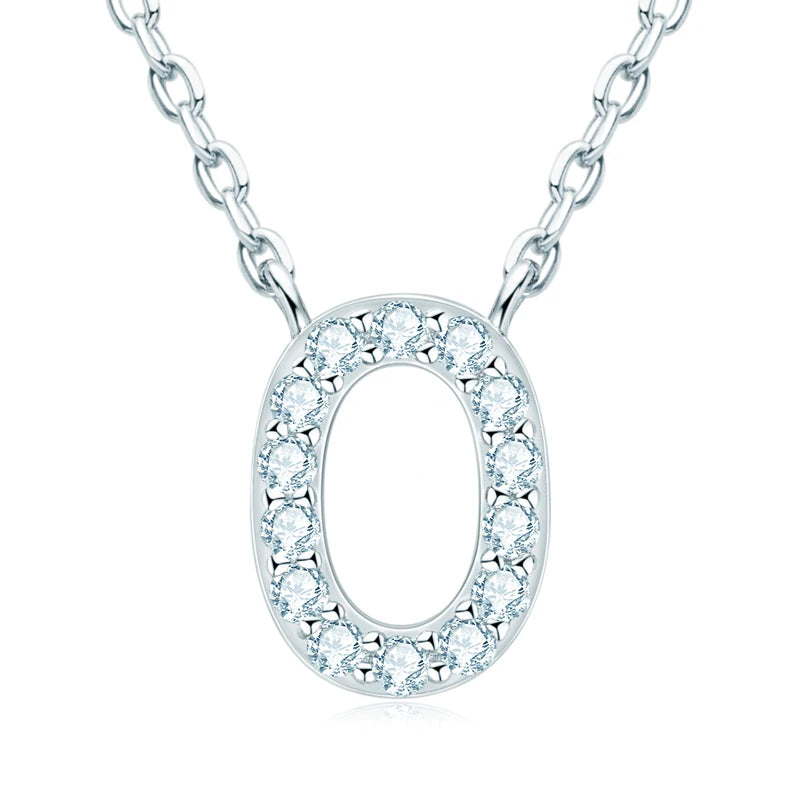 Anziw Initial Moissanite 26 Letter Pendant Necklace for Women Men Real Silver 925 Name Pendant Fine Jewelry Valentine's Day Gift