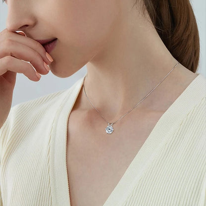 ANZIW Classic 2.0CT 3.0CT Moissanite Pendant Necklace for Women Sparking Diamond Necklaces 925 Silver Jewelry Engagement Gifts