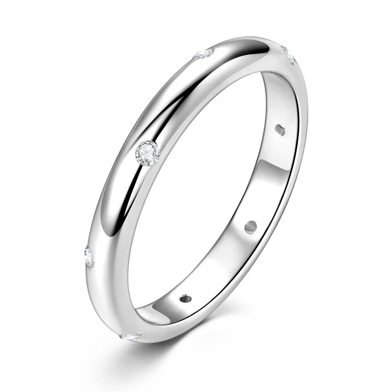 ANZIW 925 Sterling Silver Ring 18k Gold Plated D Color Round Moissanite Ring Promise Bands for Women Daily Jewelry Certificate