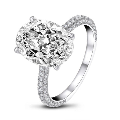Luxury 5 Carat Oval Cut Engagement Ring for Women Zircon Big Diamond 925 Sterling Silver Wedding Promise Ring 925 Bridal Jewelry