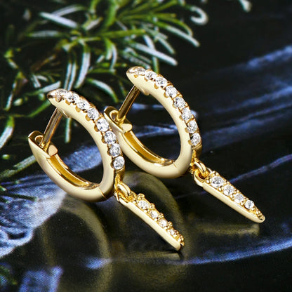 Personalized Triangular Moissanite Drop Earrings 100% Silver 925 Hoop Huggie Earring For Women Gift Jewelry with Certificate