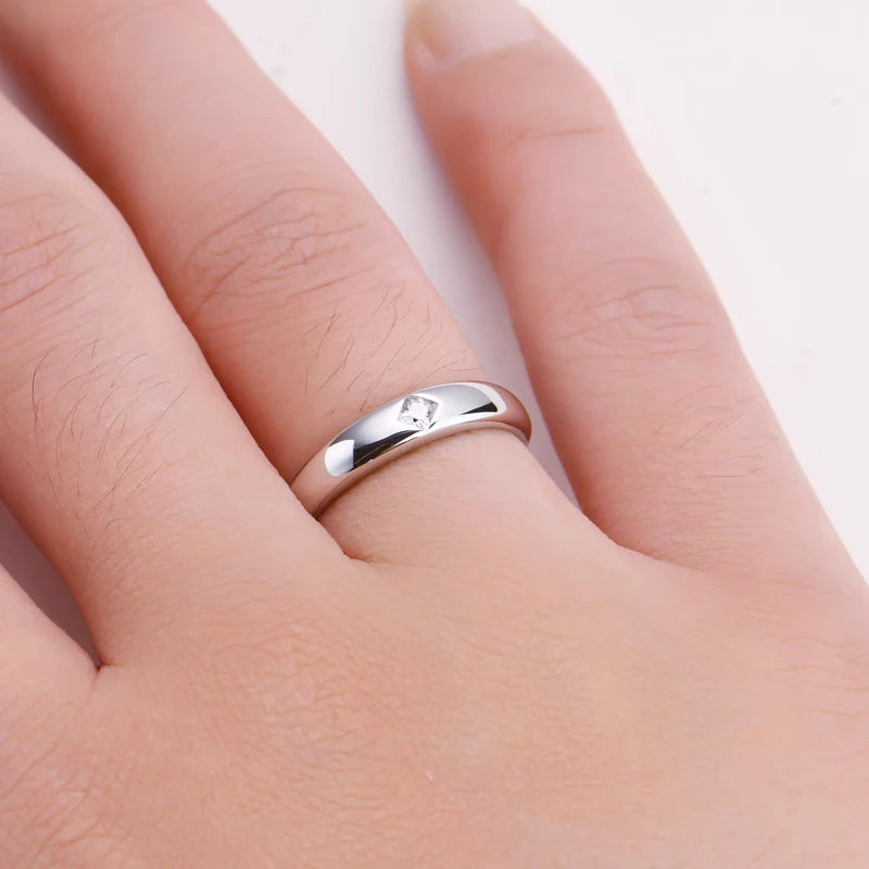 ANZIW 18k Gold Plated Wedding Ring 925 Silver D Color Princess Cut Square Moissanite Promise Bands for Women Certificate GRA