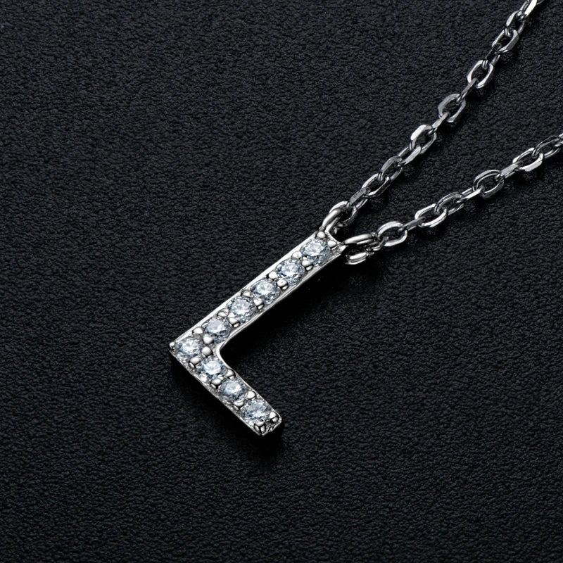 Anziw Initial Moissanite 26 Letter Pendant Necklace for Women Men Real Silver 925 Name Pendant Fine Jewelry Valentine's Day Gift