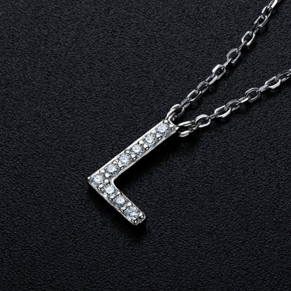 Anziw Initial Moissanite 26 Letter Pendant Necklace for Women Men Real Silver 925 Name Pendant Fine Jewelry Valentine's Day Gift