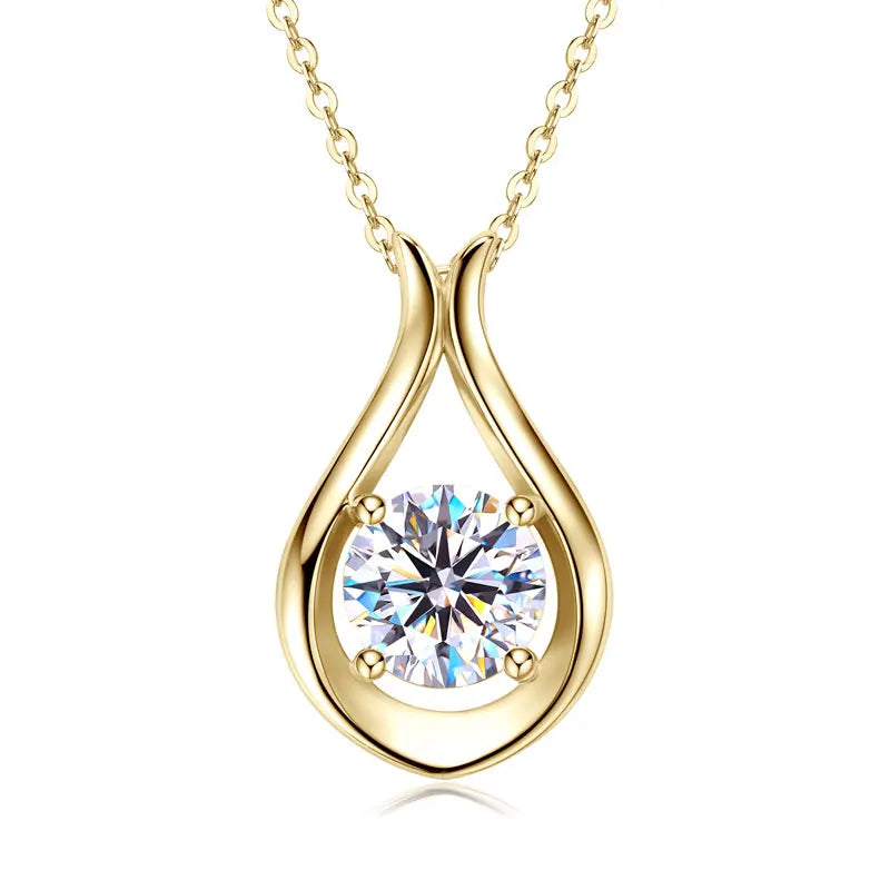 2025 2CT 8mm D Color Moissanite Necklace Teardrop Pendant 925 Silver Chain Original Jewelry with Certificate for Women S925 Gift