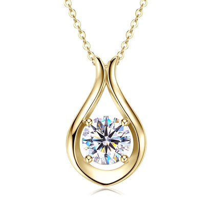 2025 2CT 8mm D Color Moissanite Necklace Teardrop Pendant 925 Silver Chain Original Jewelry with Certificate for Women S925 Gift