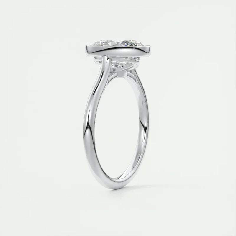 Anziw 100% Real 925 Sterling Sliver 4.5 Carat Oval Cut Cubic Zirconia Engagement Ring for Women Sparking Lab Diamond Finger Ring