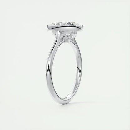Anziw 100% Real 925 Sterling Sliver 4.5 Carat Oval Cut Cubic Zirconia Engagement Ring for Women Sparking Lab Diamond Finger Ring