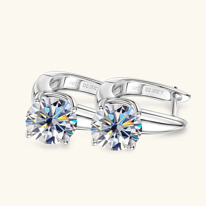 Anziw 2.0CT 8mm D Color Moissanite U Shape Hoop Earrings for Women 925 Silver Solitaire Lab Diamond Sparking Jewelry 2025 Trend