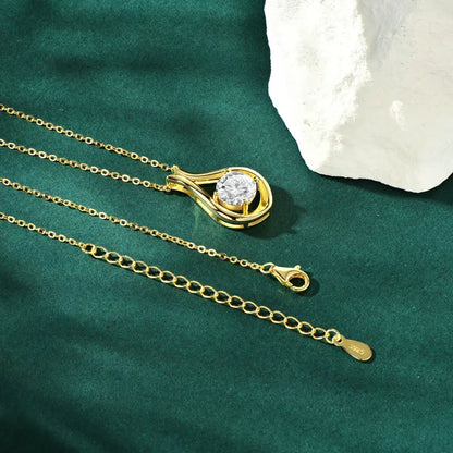 2025 2CT 8mm D Color Moissanite Necklace Teardrop Pendant 925 Silver Chain Original Jewelry with Certificate for Women S925 Gift