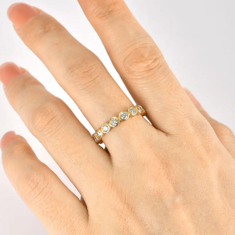 Anziw 3mm Moissanite Full Eternity Band Ring for Women 100% 925 Sliver Fashion Finger Rings Round Lab Diamond Jewelry 2025 New