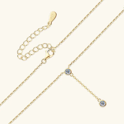 Anziw 3mm D Color Moissanite Y Shape Long Pendant Necklace for Women Adjustable Chain 100% 925 Silver Jewelry Trendy 2025 Gifts