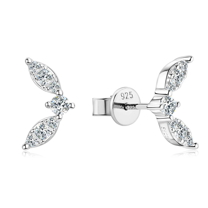 Anziw Cute Mini Moissanite Stud Earrings 100% Silver 925 Sterling Earrings Piercing Ear for Women Fine Jewelry with Certificate
