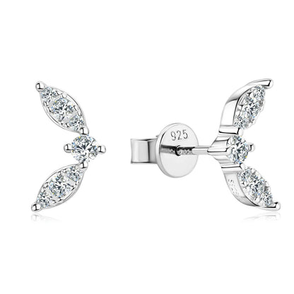 Anziw Cute Mini Moissanite Stud Earrings 100% Silver 925 Sterling Earrings Piercing Ear for Women Fine Jewelry with Certificate