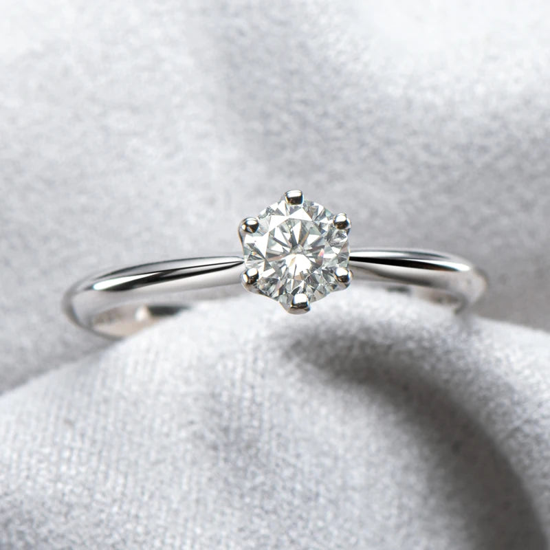 Anziw 2CT 3CT Moissanite Ring 1CT 0.5CT Wedding Engagement Ring 925 Sterling Silver for Women Solitaire Diamond Finger Jewelry