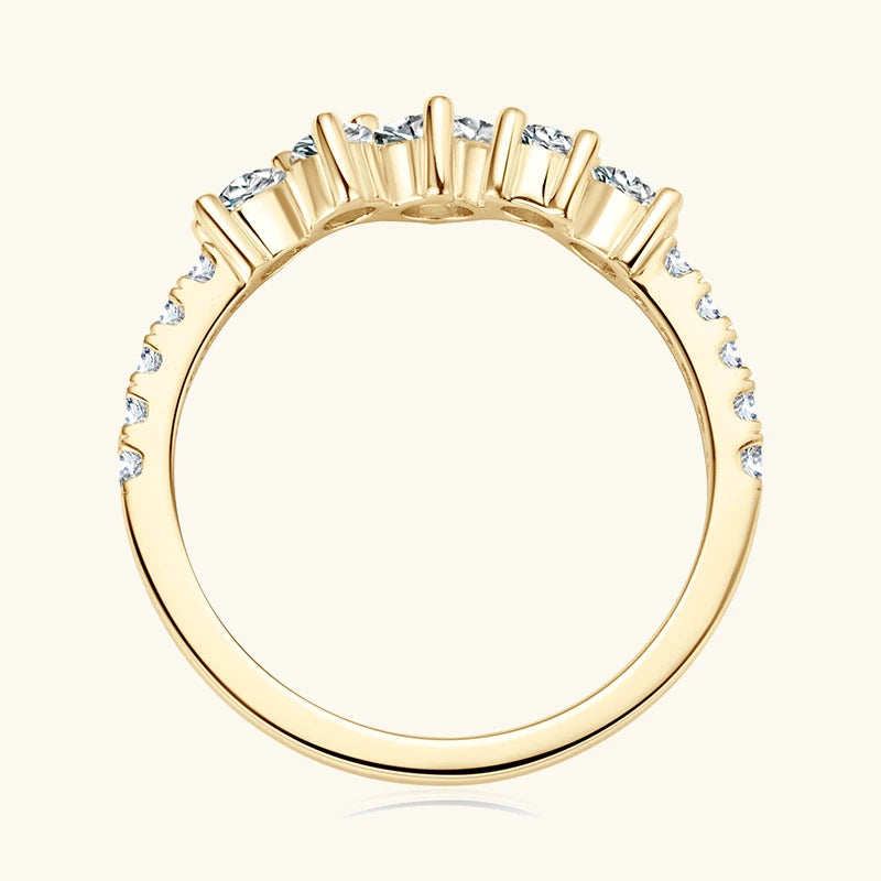 Anziw Real S925 Ring Cluster Moissanite Sterling Silver Wedding Engagement Finger Rings Fashion Band for Women Fine Jewelry 925