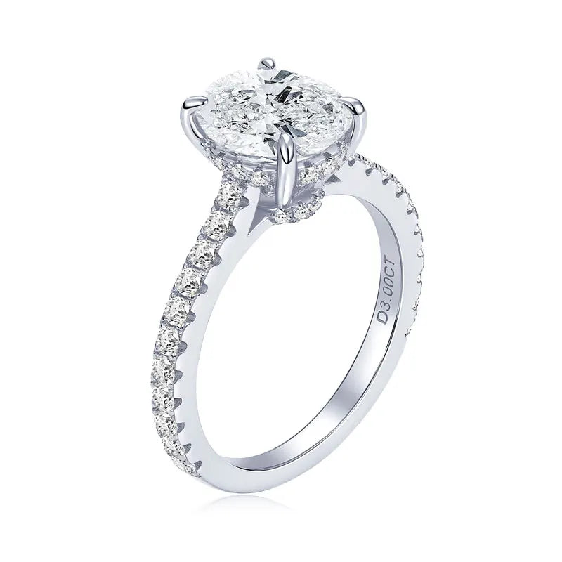 3.0CT D Oval Cut Moissanite Engagement Wedding Ring for Women 925 Sterling Sliver Promise Bands Vintage Finger Jewelry Certified