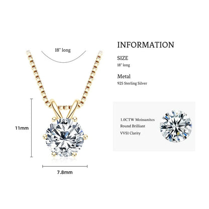 18K Gold Plated Jewelry Set 3.0ctw D Color Moissanite for Women Men Real 925 Silver Stud Earrings Pendant Necklace Free Shipping