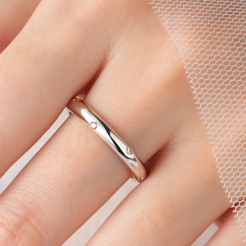 ANZIW 925 Sterling Silver Ring 18k Gold Plated D Color Round Moissanite Ring Promise Bands for Women Daily Jewelry Certificate