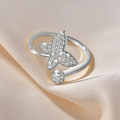 Anziw 14K Gold Filled Exquisite Butterfly Open Rings Micro Inlay Cubic Zirconia Ring for Women Wedding Party 2026 Tendy Jewelry