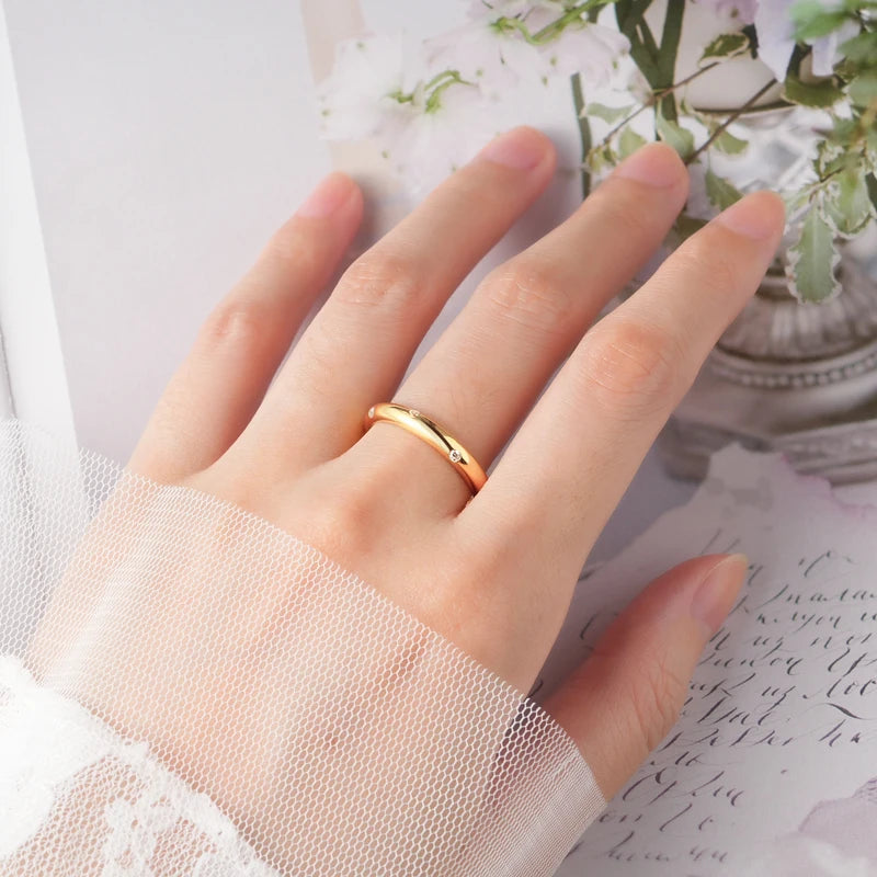 ANZIW 925 Sterling Silver Ring 18k Gold Plated D Color Round Moissanite Ring Promise Bands for Women Daily Jewelry Certificate
