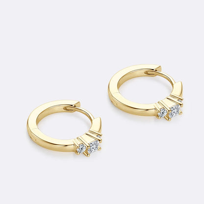 Real Moissanite Mini Hoops Earrings 925 Sterling Silver for Women Men D Color 2.5mm Simple Single Diamond Earrings Fine Jewelry