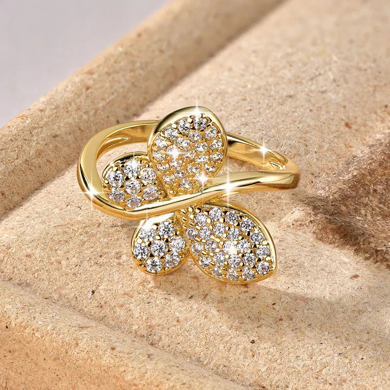 Anziw 2026 New Tendy Cubic Zirconia For Women Butterfly Engagement Ring 14K Gold Filled Ring Birthday Valentine Jewelry Gifts