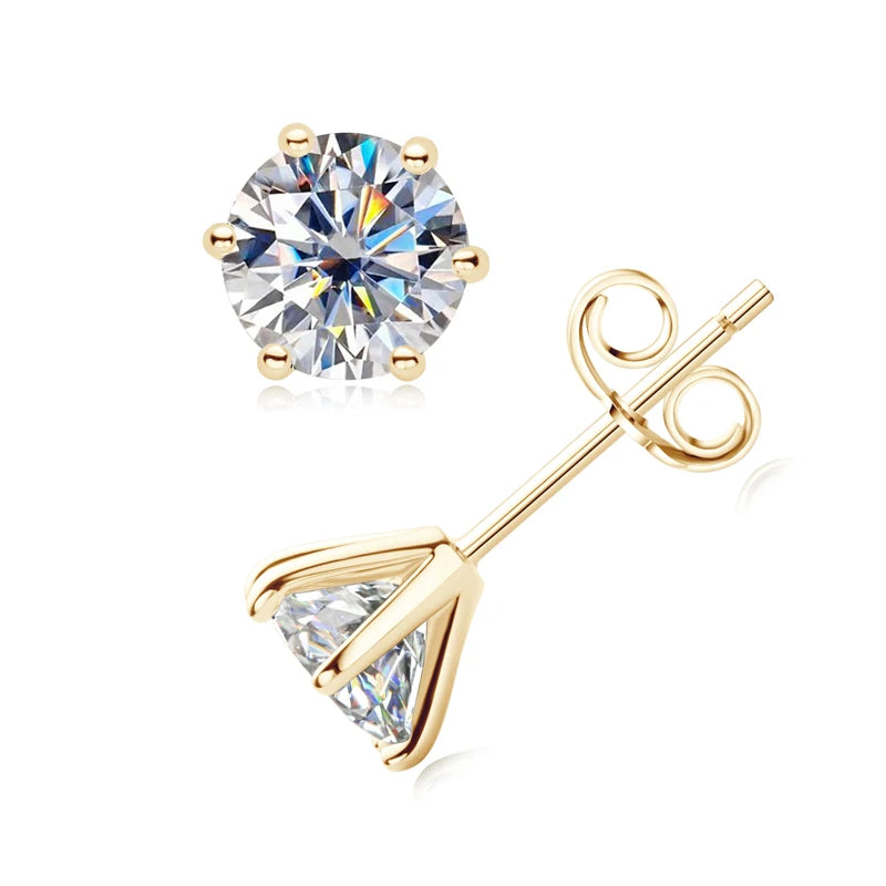 Original 1CT 2CT 3CT D Color Moissanite Earrings for Men Women Real Silver 925 Piercing Stud Earrings Fine Jewelry & Certificate