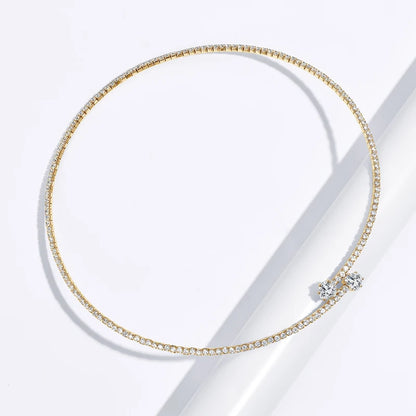 Anziw D1.60CT Heart Cut Moissanite Collar Open Tennis Necklace 925 Sterling Silver Choker for Women Fine Jewelry & Certificate