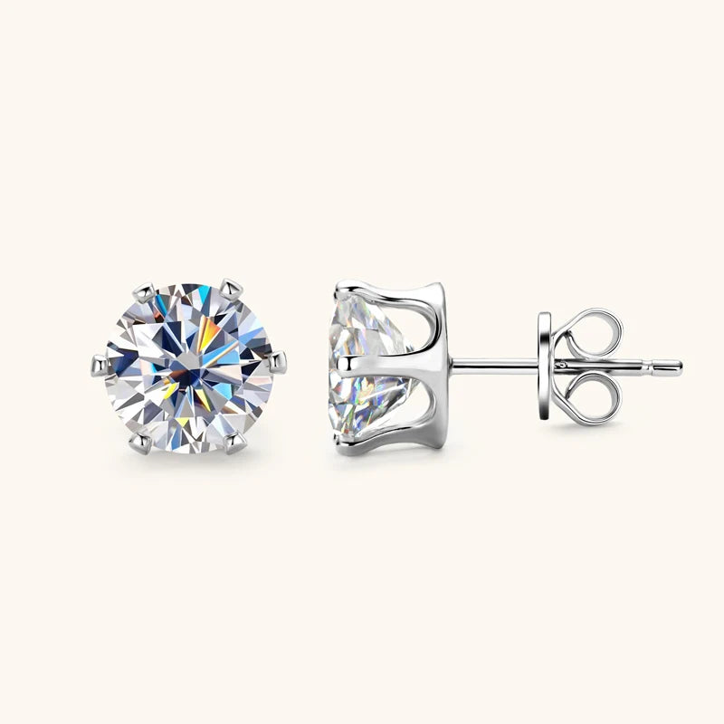 Anziw 3mm-9mm D Round Moissanite Stud Earrings for Women Men Sparking Earrings 925 Silver Hypoallergenic Certified Fine Jewelry