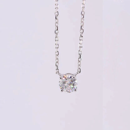 Anziw 2.0CT Oval Cut D Moissanite Solitaire Pendant Necklace for Women 925 Silver Adjustable Chain Certified Fine Jewelry Gifts