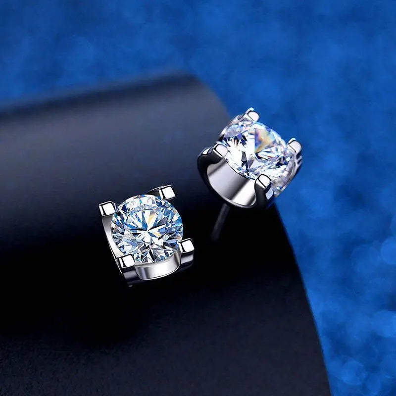 Original 925 Silver Certified 0.5CT D Color Moissanite Jewelry Set Solitaire Pendant Necklace Stud Earrings for Women Gifts S925