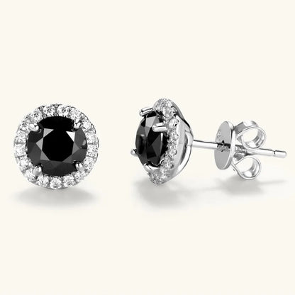 Anziw Vintage 0.8CT Black Moissanite Stud Earrings Silver 925 Jewelry for Women Men Halo Piercing Ear Earring Trending Products