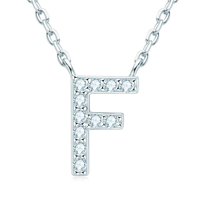 Anziw Initial Moissanite 26 Letter Pendant Necklace for Women Men Real Silver 925 Name Pendant Fine Jewelry Valentine's Day Gift