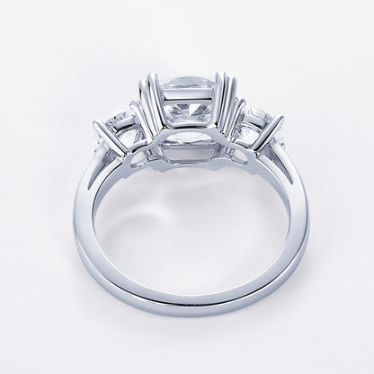Anziw 3.5CT Three Stone Engagement Ring Band 925 Silver Sterling Cushion Cut Moissanite Wedding Ring Certified Jewelry For Women