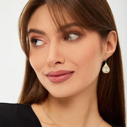 Anziw 1.6cttw Moissanite Dangle Hook Earrings 925 Silver for Women 2024 Trendy Large Teardrop Earrings Texture Jewelry Gift GRA