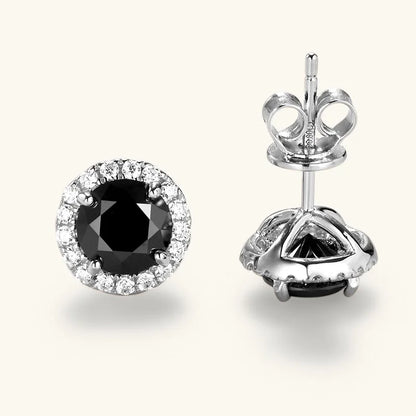 Anziw Vintage 0.8CT Black Moissanite Stud Earrings Silver 925 Jewelry for Women Men Halo Piercing Ear Earring Trending Products