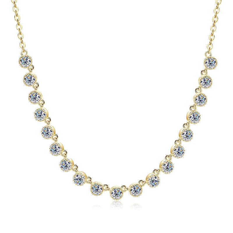 Anziw 14k Gold Filled 3mm D Moissanite Bubble-Style Pendant Necklace for Women