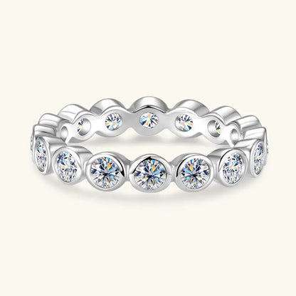 Anziw 3mm Moissanite Full Eternity Band Ring for Women 100% 925 Sliver Fashion Finger Rings Round Lab Diamond Jewelry 2025 New