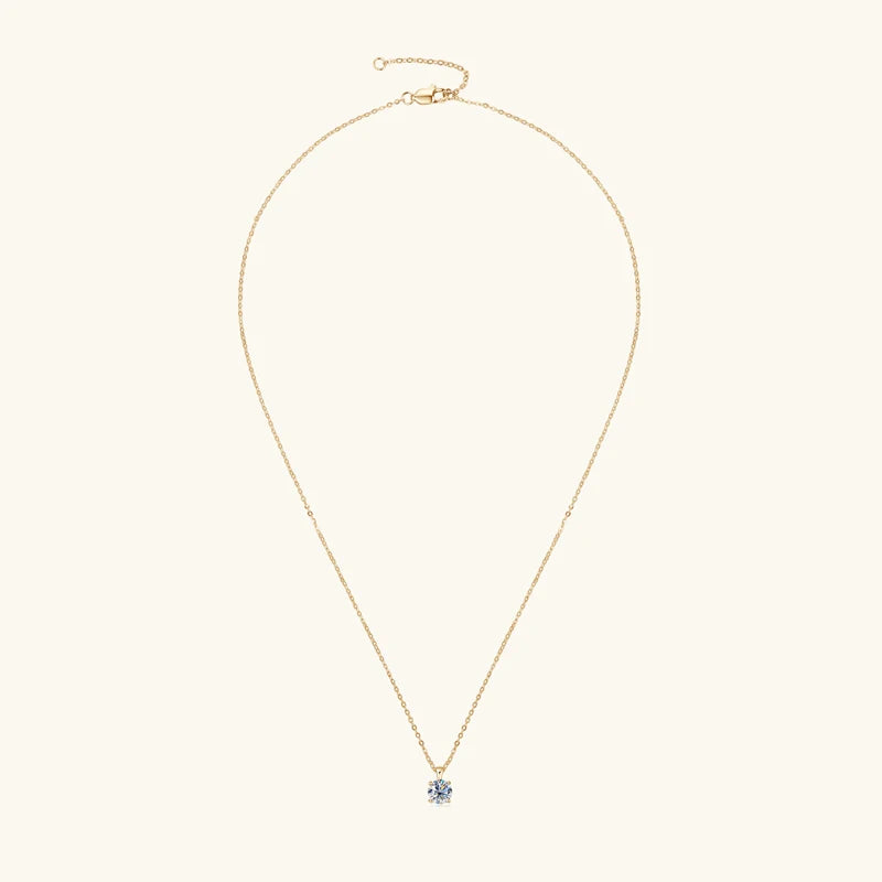 1.0 carat 2ct 3ct D Moissanite Solitaire Drop Necklaces 18k Gold Plated Pendant Original Real 925 Silver Chain Jewelry for Women