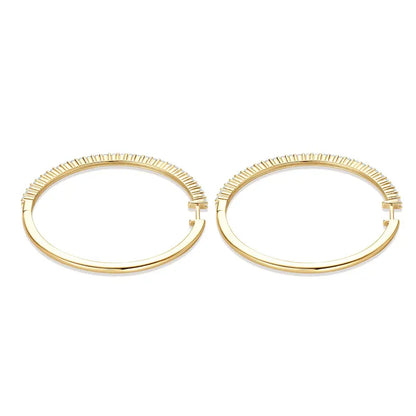 Anziw 2mm Moissanite Hoop Earrings for Women 925 Silver 40mm Large Big Hoops Piercing Earrings Fashion Fine Jewelry Party Gifts
