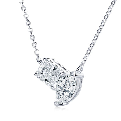 Real 3.0CTW. Oval Cut Moissanite Pendant Necklace Silver 925 Chain Choker for Women's Gift Birthday Certificate Jewelry 2024 New