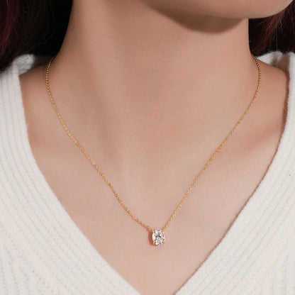 Anziw 2.0CT Oval Cut D Moissanite Solitaire Pendant Necklace for Women 925 Silver Adjustable Chain Certified Fine Jewelry Gifts