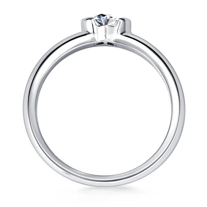 Anziw Rose Gold Color 0.5ct Heart Shaped Moissanite Solitaire Engagement Ring Silver 925 for Women Promise Wedding Bands Jewelry