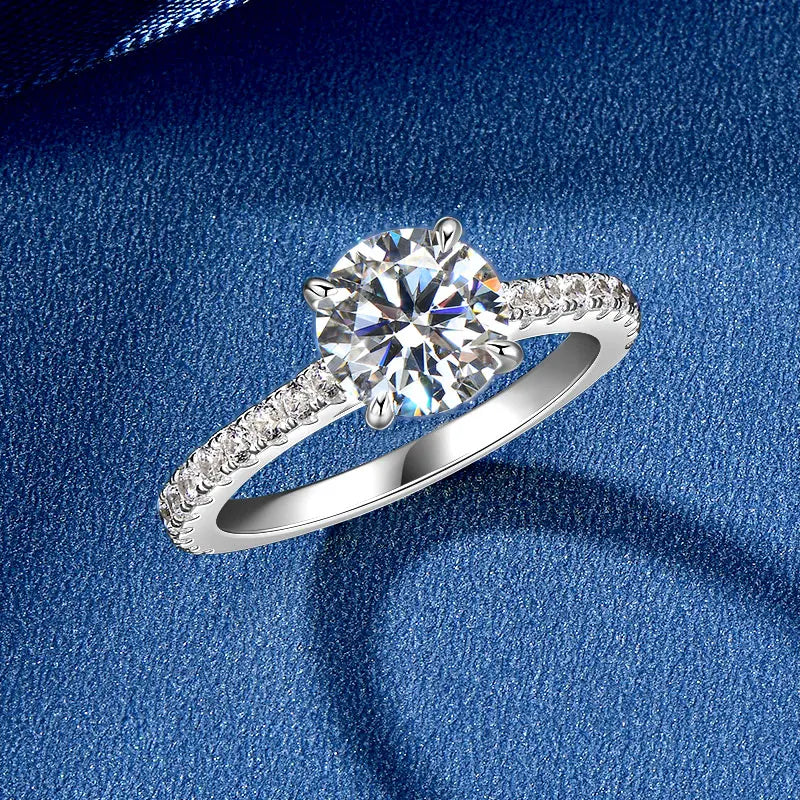 Solitaire 2CT D Round Moissanite Ring for Women 100% Real 925 Silver Engagement Wedding Rings Promise Finger Jewelry Certificate