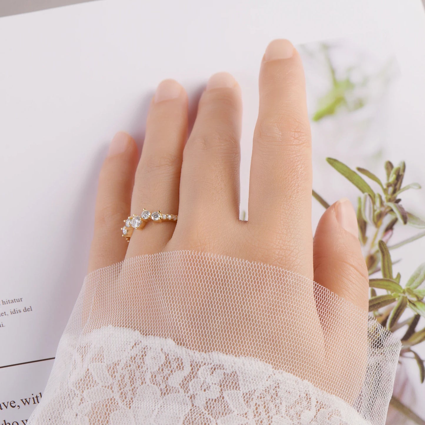 Anziw Real S925 Ring Cluster Moissanite Sterling Silver Wedding Engagement Finger Rings Fashion Band for Women Fine Jewelry 925