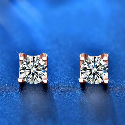 Original 925 Silver Certified 0.5CT D Color Moissanite Jewelry Set Solitaire Pendant Necklace Stud Earrings for Women Gifts S925