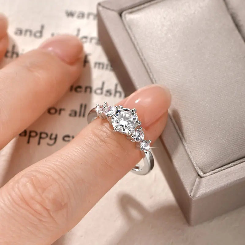 Anziw Exquisite 6.5mm 1.0ct D Moissanite Rings for Women 14K Gold Filled Classic Six Claws Finger Bands 2026 Tendy Jewelry Daily